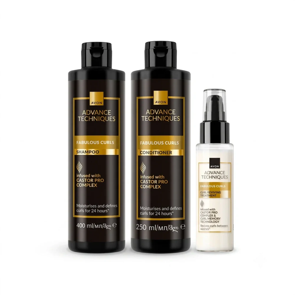Avon Advance Techniques Fabulous Curls Treatment + Shampoo + Conditioner Set
